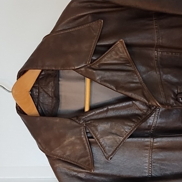 Leather Jacket Men's Size XL Winter Lined Good Vintage Condition Dark Brown - Picture 2 of 13